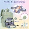 imageRUVALINO Diaper Bag Backpack Multifunction Travel Pack Maternity Baby Changing Bags Large Capacity Waterproof GrayLight Green