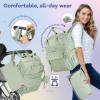 imageRUVALINO Diaper Bag Backpack Multifunction Travel Pack Maternity Baby Changing Bags Large Capacity Waterproof GrayLight Green