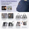 imageRUVALINO Diaper Bag Backpack Multifunction Travel Pack Maternity Baby Changing Bags Large Capacity Waterproof GrayNavy Blue