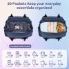 imageRUVALINO Diaper Bag Backpack Multifunction Travel Pack Maternity Baby Changing Bags Large Capacity Waterproof GrayNavy Blue