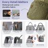 imageRUVALINO Diaper Bag Backpack Multifunction Travel Pack Maternity Baby Changing Bags Large Capacity Waterproof GrayOlive Green