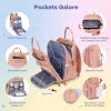 imageRUVALINO Diaper Bag Backpack Multifunction Travel Pack Maternity Baby Changing Bags Large Capacity Waterproof GrayPink