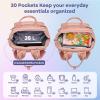 imageRUVALINO Diaper Bag Backpack Multifunction Travel Pack Maternity Baby Changing Bags Large Capacity Waterproof GrayPink