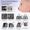 imageRUVALINO Diaper Bag Backpack Multifunction Travel Pack Maternity Baby Changing Bags Large Capacity Waterproof GrayPink