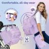 imageRUVALINO Diaper Bag Backpack Multifunction Travel Pack Maternity Baby Changing Bags Large Capacity Waterproof GrayPurple