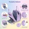 imageRUVALINO Diaper Bag Backpack Multifunction Travel Pack Maternity Baby Changing Bags Large Capacity Waterproof GrayPurple