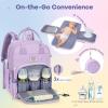 imageRUVALINO Diaper Bag Backpack Multifunction Travel Pack Maternity Baby Changing Bags Large Capacity Waterproof GrayPurple