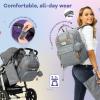 imageRUVALINO Diaper Bag Backpack Multifunction Travel Pack Maternity Baby Changing Bags Large Capacity Waterproof GrayStylishlight Gray