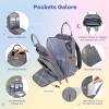 imageRUVALINO Diaper Bag Backpack Multifunction Travel Pack Maternity Baby Changing Bags Large Capacity Waterproof GrayStylishlight Gray
