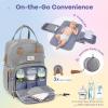 imageRUVALINO Diaper Bag Backpack Multifunction Travel Pack Maternity Baby Changing Bags Large Capacity Waterproof GrayStylishlight Gray