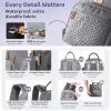 imageRUVALINO Diaper Bag Backpack Multifunction Travel Pack Maternity Baby Changing Bags Large Capacity Waterproof GrayStylishlight Gray