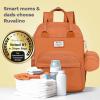 imageRUVALINO Diaper Bag BackpackMultifunction Travel Baby Diaper Bag with Changing Pad Insulated Bottle Holders ampamp Pacifier Case Large Capacity Waterproof GrayMapleorange