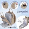 imageRUVALINO Diaper Bag BackpackMultifunction Travel Baby Diaper Bag with Changing Pad Insulated Bottle Holders ampamp Pacifier Case Large Capacity Waterproof GrayClay