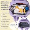 imageRUVALINO Diaper Bag BackpackMultifunction Travel Baby Diaper Bag with Changing Pad Insulated Bottle Holders ampamp Pacifier Case Large Capacity Waterproof GrayTaro Purple