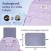 imageRUVALINO Diaper Bag BackpackMultifunction Travel Baby Diaper Bag with Changing Pad Insulated Bottle Holders ampamp Pacifier Case Large Capacity Waterproof GrayTaro Purple