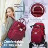 imageRUVALINO Diaper Bag BackpackMultifunction Travel Baby Diaper Bag with Changing Pad Insulated Bottle Holders ampamp Pacifier Case Large Capacity Waterproof GrayPurplish Red