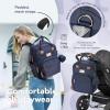 imageRUVALINO Diaper Bag BackpackMultifunction Travel Baby Diaper Bag with Changing Pad Insulated Bottle Holders ampamp Pacifier Case Large Capacity Waterproof GrayNavy Blue