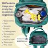 imageRUVALINO Diaper Bag BackpackMultifunction Travel Baby Diaper Bag with Changing Pad Insulated Bottle Holders ampamp Pacifier Case Large Capacity Waterproof GrayTurquoise