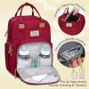 imageRUVALINO Diaper Bag BackpackMultifunction Travel Baby Diaper Bag with Changing Pad Insulated Bottle Holders ampamp Pacifier Case Large Capacity Waterproof GrayPurplish Red