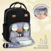 imageRUVALINO Diaper Bag BackpackMultifunction Travel Baby Diaper Bag with Changing Pad Insulated Bottle Holders ampamp Pacifier Case Large Capacity Waterproof GrayDeep Black