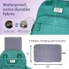 imageRUVALINO Diaper Bag BackpackMultifunction Travel Baby Diaper Bag with Changing Pad Insulated Bottle Holders ampamp Pacifier Case Large Capacity Waterproof GrayTurquoise