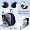 imageRUVALINO Diaper Bag BackpackMultifunction Travel Baby Diaper Bag with Changing Pad Insulated Bottle Holders ampamp Pacifier Case Large Capacity Waterproof GrayClassicblack