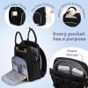 imageRUVALINO Diaper Bag BackpackMultifunction Travel Baby Diaper Bag with Changing Pad Insulated Bottle Holders ampamp Pacifier Case Large Capacity Waterproof GrayDeep Black