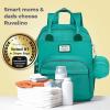imageRUVALINO Diaper Bag BackpackMultifunction Travel Baby Diaper Bag with Changing Pad Insulated Bottle Holders ampamp Pacifier Case Large Capacity Waterproof GrayTurquoise