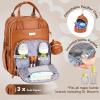 imageRUVALINO Diaper Bag BackpackMultifunction Travel Baby Diaper Bag with Changing Pad Insulated Bottle Holders ampamp Pacifier Case Large Capacity Waterproof GrayClassic Brown