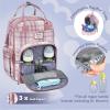 imageRUVALINO Diaper Bag BackpackMultifunction Travel Baby Diaper Bag with Changing Pad Insulated Bottle Holders ampamp Pacifier Case Large Capacity Waterproof GrayPink Plaid