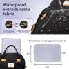 imageRUVALINO Diaper Bag BackpackMultifunction Travel Baby Diaper Bag with Changing Pad Insulated Bottle Holders ampamp Pacifier Case Large Capacity Waterproof GrayClassicblack