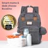 imageRUVALINO Diaper Bag BackpackMultifunction Travel Baby Diaper Bag with Changing Pad Insulated Bottle Holders ampamp Pacifier Case Large Capacity Waterproof GrayClassicdark Gray