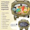 imageRUVALINO Diaper Bag BackpackMultifunction Travel Baby Diaper Bag with Changing Pad Insulated Bottle Holders ampamp Pacifier Case Large Capacity Waterproof GrayMilitary Green