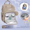 imageRUVALINO Diaper Bag BackpackMultifunction Travel Baby Diaper Bag with Changing Pad Insulated Bottle Holders ampamp Pacifier Case Large Capacity Waterproof GrayClay