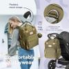 imageRUVALINO Diaper Bag BackpackMultifunction Travel Baby Diaper Bag with Changing Pad Insulated Bottle Holders ampamp Pacifier Case Large Capacity Waterproof GrayMilitary Green