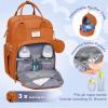 imageRUVALINO Diaper Bag BackpackMultifunction Travel Baby Diaper Bag with Changing Pad Insulated Bottle Holders ampamp Pacifier Case Large Capacity Waterproof GrayMapleorange