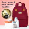 imageRUVALINO Diaper Bag BackpackMultifunction Travel Baby Diaper Bag with Changing Pad Insulated Bottle Holders ampamp Pacifier Case Large Capacity Waterproof GrayPurplish Red