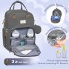 imageRUVALINO Diaper Bag BackpackMultifunction Travel Baby Diaper Bag with Changing Pad Insulated Bottle Holders ampamp Pacifier Case Large Capacity Waterproof GrayIron Gray