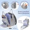 imageRUVALINO Diaper Bag BackpackMultifunction Travel Baby Diaper Bag with Changing Pad Insulated Bottle Holders ampamp Pacifier Case Large Capacity Waterproof GrayGray
