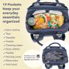 imageRUVALINO Diaper Bag BackpackMultifunction Travel Baby Diaper Bag with Changing Pad Insulated Bottle Holders ampamp Pacifier Case Large Capacity Waterproof GrayNavy Blue