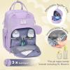 imageRUVALINO Diaper Bag BackpackMultifunction Travel Baby Diaper Bag with Changing Pad Insulated Bottle Holders ampamp Pacifier Case Large Capacity Waterproof GrayTaro Purple
