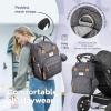 imageRUVALINO Diaper Bag BackpackMultifunction Travel Baby Diaper Bag with Changing Pad Insulated Bottle Holders ampamp Pacifier Case Large Capacity Waterproof GrayClassicdark Gray
