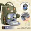 imageRUVALINO Diaper Bag BackpackMultifunction Travel Baby Diaper Bag with Changing Pad Insulated Bottle Holders ampamp Pacifier Case Large Capacity Waterproof GrayMilitary Green