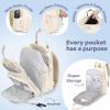 imageRUVALINO Diaper Bag BackpackMultifunction Travel Baby Diaper Bag with Changing Pad Insulated Bottle Holders ampamp Pacifier Case Large Capacity Waterproof GrayBeige
