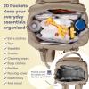 imageRUVALINO Diaper Bag BackpackMultifunction Travel Baby Diaper Bag with Changing Pad Insulated Bottle Holders ampamp Pacifier Case Large Capacity Waterproof GrayClay