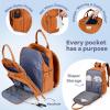 imageRUVALINO Diaper Bag BackpackMultifunction Travel Baby Diaper Bag with Changing Pad Insulated Bottle Holders ampamp Pacifier Case Large Capacity Waterproof GrayMapleorange