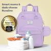 imageRUVALINO Diaper Bag BackpackMultifunction Travel Baby Diaper Bag with Changing Pad Insulated Bottle Holders ampamp Pacifier Case Large Capacity Waterproof GrayTaro Purple