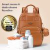 imageRUVALINO Diaper Bag BackpackMultifunction Travel Baby Diaper Bag with Changing Pad Insulated Bottle Holders ampamp Pacifier Case Large Capacity Waterproof GrayClassic Brown