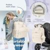 imageRUVALINO Diaper Bag BackpackMultifunction Travel Baby Diaper Bag with Changing Pad Insulated Bottle Holders ampamp Pacifier Case Large Capacity Waterproof GrayBeige