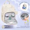 imageRUVALINO Diaper Bag BackpackMultifunction Travel Baby Diaper Bag with Changing Pad Insulated Bottle Holders ampamp Pacifier Case Large Capacity Waterproof GrayBeige